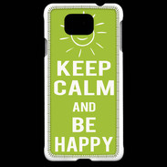 Coque Samsung Galaxy Alpha Keep Calm Be Happy Vert pomme