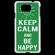 Coque Samsung Galaxy Alpha Keep Calm Be Happy Vert