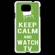 Coque Samsung Galaxy Alpha Keep Calm Watch TV Vert