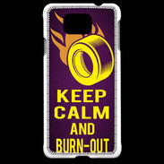 Coque Samsung Galaxy Alpha Keep Calm and Burn Out violet