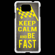 Coque Samsung Galaxy Alpha Keep Calm and Be Fast Gris