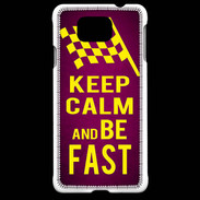 Coque Samsung Galaxy Alpha Keep Calm and Be Fast Rose