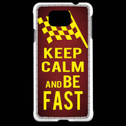 Coque Samsung Galaxy Alpha Keep Calm and Be Fast Rouge