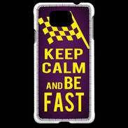 Coque Samsung Galaxy Alpha Keep Calm and Be Fast Violet