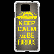 Coque Samsung Galaxy Alpha Keep Calm and Be Furious Gris