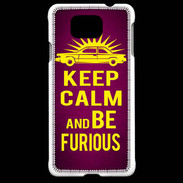 Coque Samsung Galaxy Alpha Keep Calm and Be Furious Rose