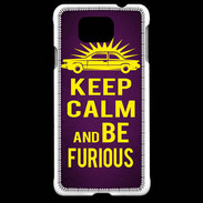 Coque Samsung Galaxy Alpha Keep Calm and Be Furious Violet