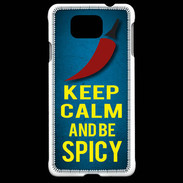 Coque Samsung Galaxy Alpha Keep Calm and Be Spicy Bleu