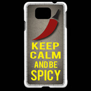 Coque Samsung Galaxy Alpha Keep Calm and Be Spicy Gris