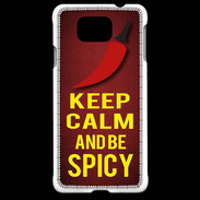 Coque Samsung Galaxy Alpha Keep Calm and Be Spicy Rouge
