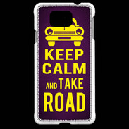 Coque Samsung Galaxy Alpha Keep Calm and Take o road 2 Violet