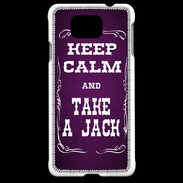 Coque Samsung Galaxy Alpha Keep Calm and Take Jack Violet