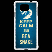 Coque Samsung Galaxy Alpha Keep Calm and Be a Snake bleu