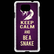 Coque Samsung Galaxy Alpha Keep Calm and Be a Snake Violet