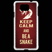 Coque Samsung Galaxy Alpha Keep Calm and Be a Snake Rouge