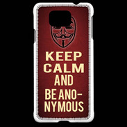 Coque Samsung Galaxy Alpha Keep Calm and Be Anonymous Rouge