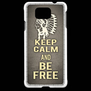 Coque Samsung Galaxy Alpha Keep Calm and Be Free Gris