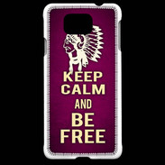 Coque Samsung Galaxy Alpha Keep Calm and Be Free Rose