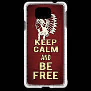 Coque Samsung Galaxy Alpha Keep Calm and Be Free Rouge