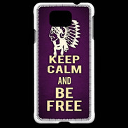 Coque Samsung Galaxy Alpha Keep Calm and Be Free Violet