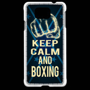 Coque Samsung Galaxy Alpha Keep Calm and Boxing Bleu