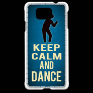 Coque Samsung Galaxy Alpha Keep Calm and Dance Bleu