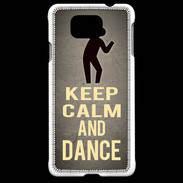 Coque Samsung Galaxy Alpha Keep Calm and Dance Gris