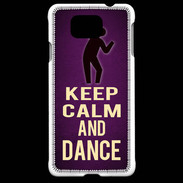 Coque Samsung Galaxy Alpha Keep Calm and Dance Violet