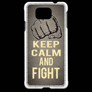 Coque Samsung Galaxy Alpha Keep Calm and Fight Gris