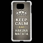 Coque Samsung Galaxy Alpha Keep Calm and Hakuna Matata Gris