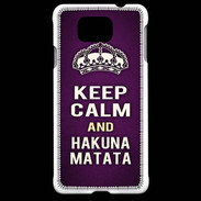 Coque Samsung Galaxy Alpha Keep Calm and Hakuna Matata Violet