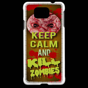 Coque Samsung Galaxy Alpha Keep Calm and Kill Zombies Orange