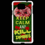 Coque Samsung Galaxy Alpha Keep Calm and Kill Zombies Vert