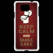 Coque Samsung Galaxy Alpha Keep Calm and Make cake Rouge