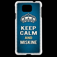 Coque Samsung Galaxy Alpha Keep Calm and Miskine Bleu
