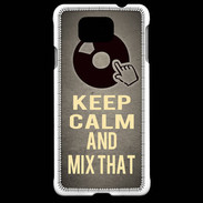 Coque Samsung Galaxy Alpha Keep calm and Mix That Gris