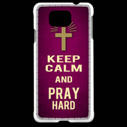 Coque Samsung Galaxy Alpha Keep Calm and Pray Christian Rose