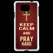 Coque Samsung Galaxy Alpha Keep Calm and Pray Christian Rouge