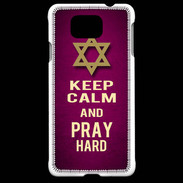 Coque Samsung Galaxy Alpha Keep Calm and Pray jewish Rose