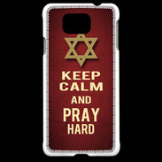 Coque Samsung Galaxy Alpha Keep Calm and Pray jewish Rouge
