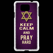 Coque Samsung Galaxy Alpha Keep Calm and Pray jewish Violet