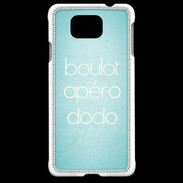 Coque Samsung Galaxy Alpha Boulot Apéro Dodo Turquoise ZG