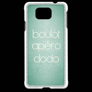 Coque Samsung Galaxy Alpha Boulot Apéro Dodo Vert ZG