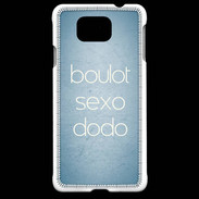 Coque Samsung Galaxy Alpha Boulot Sexo Dodo Bleu ZG