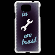 Coque Samsung Galaxy Alpha In Mecanic We trust Bleu ZG