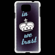 Coque Samsung Galaxy Alpha In Queen We trust Bleu ZG