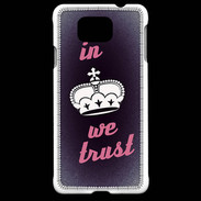 Coque Samsung Galaxy Alpha In Queen We trust Rouge ZG