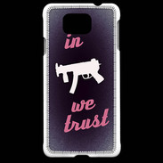 Coque Samsung Galaxy Alpha In Uzi We trust Rouge ZG
