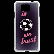 Coque Samsung Galaxy Alpha In Soccer We trust Rouge ZG