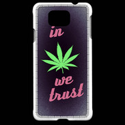 Coque Samsung Galaxy Alpha In Weed We trust Rouge ZG